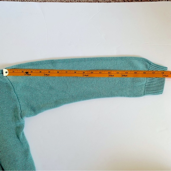 Eileen Fisher Silk Blend Knit Sweater Top Long Sleeve Size Large Colour Seaside - Picture 11 of 13